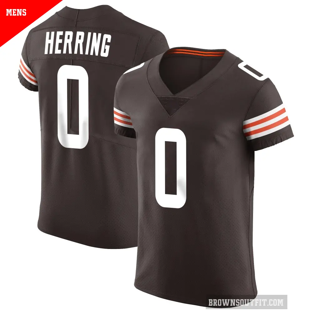 Men's Cleveland Browns ＃0 Tyron Herring Brown Elite Vapor Jersey
