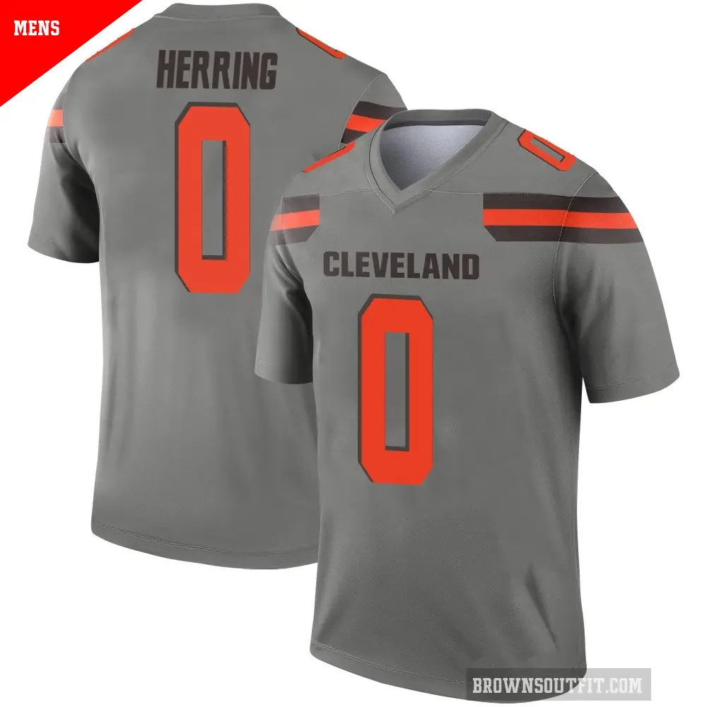 Men's Cleveland Browns ＃0 Tyron Herring Legend Inverted Silver Jersey