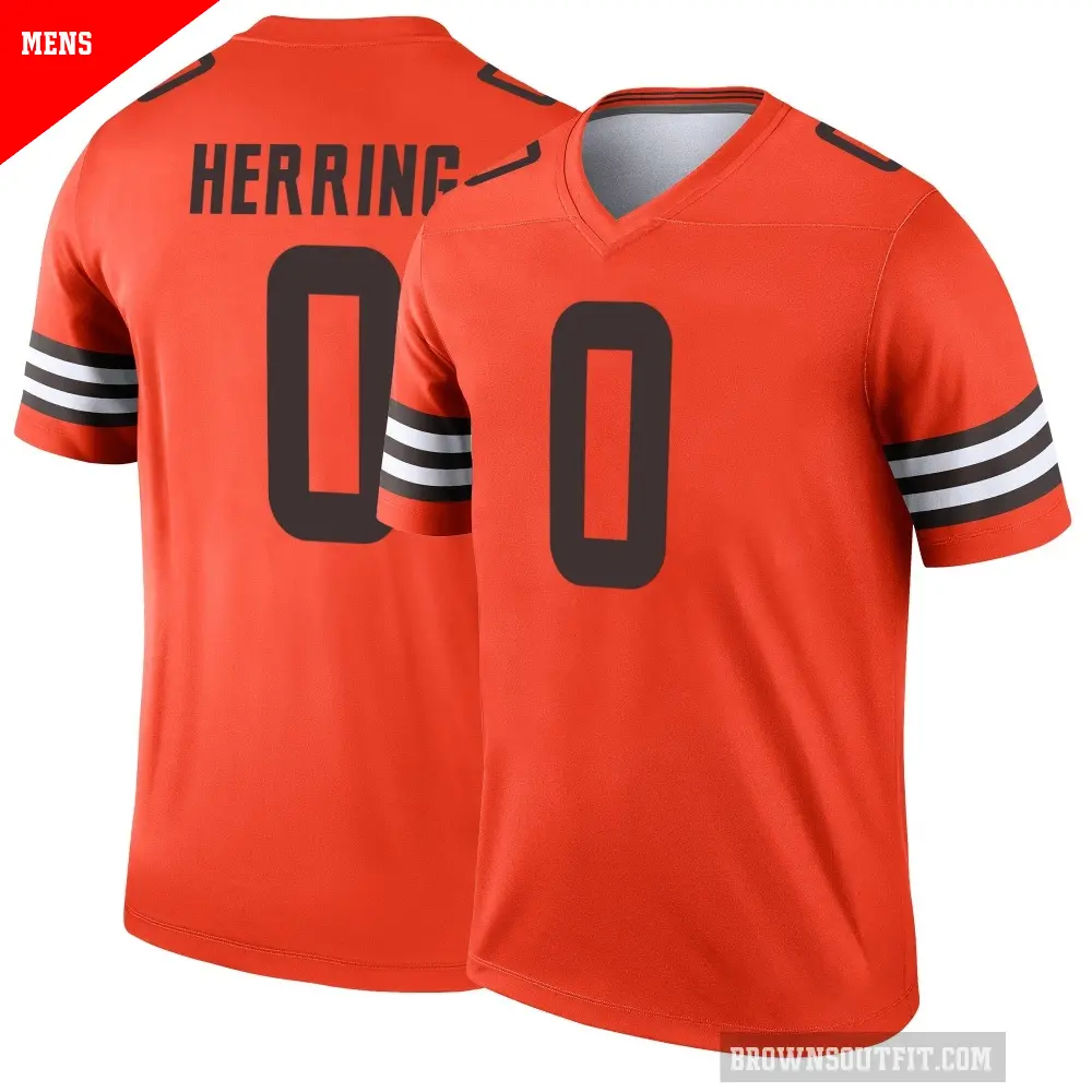 Men's Cleveland Browns ＃0 Tyron Herring Orange Legend Inverted Jersey