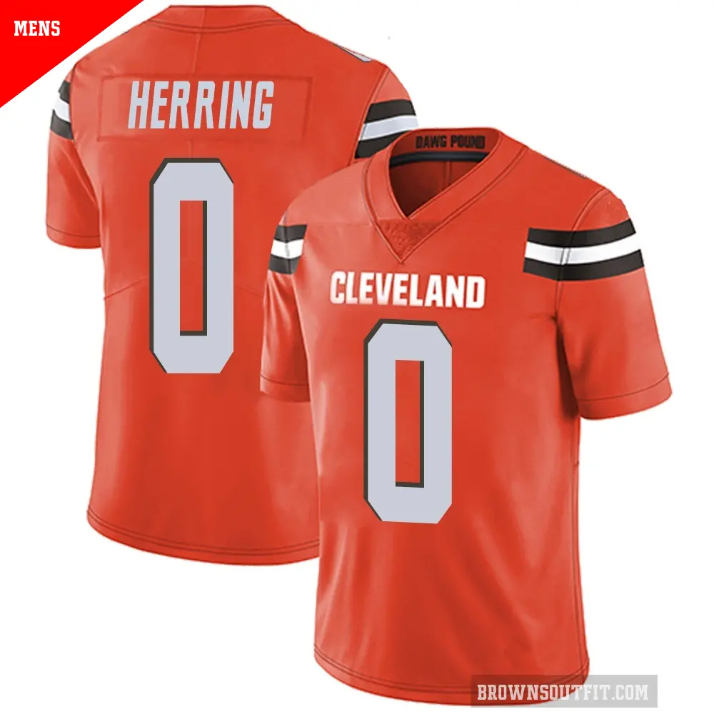 Men's Cleveland Browns ＃0 Tyron Herring Orange Limited Alternate Vapor Untouchable Jersey