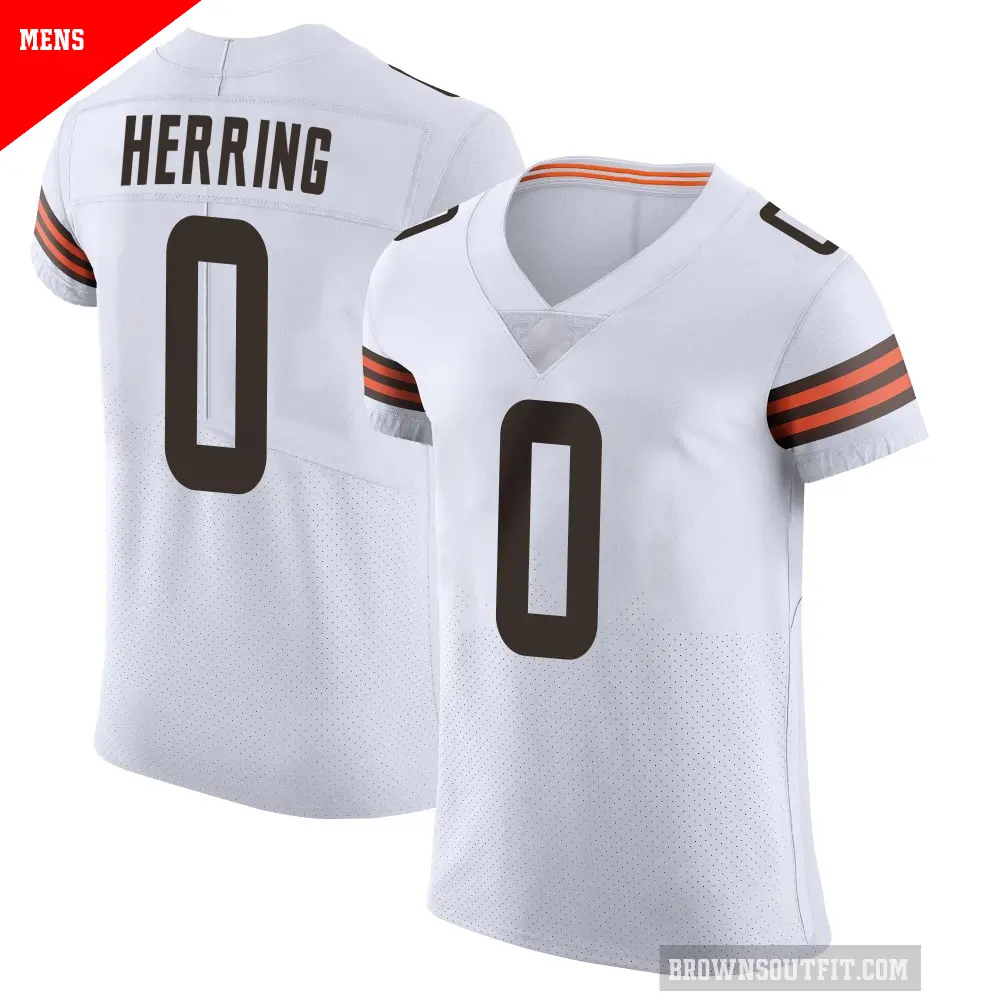 Men's Cleveland Browns ＃0 Tyron Herring White Elite Vapor Jersey