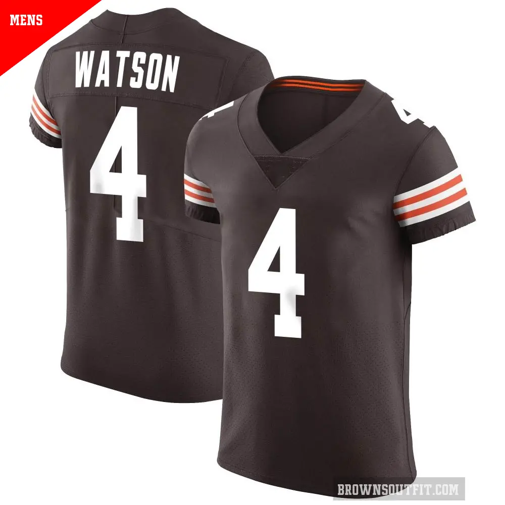 Men's Cleveland Browns ＃4 Deshaun Watson Brown Elite Vapor Jersey