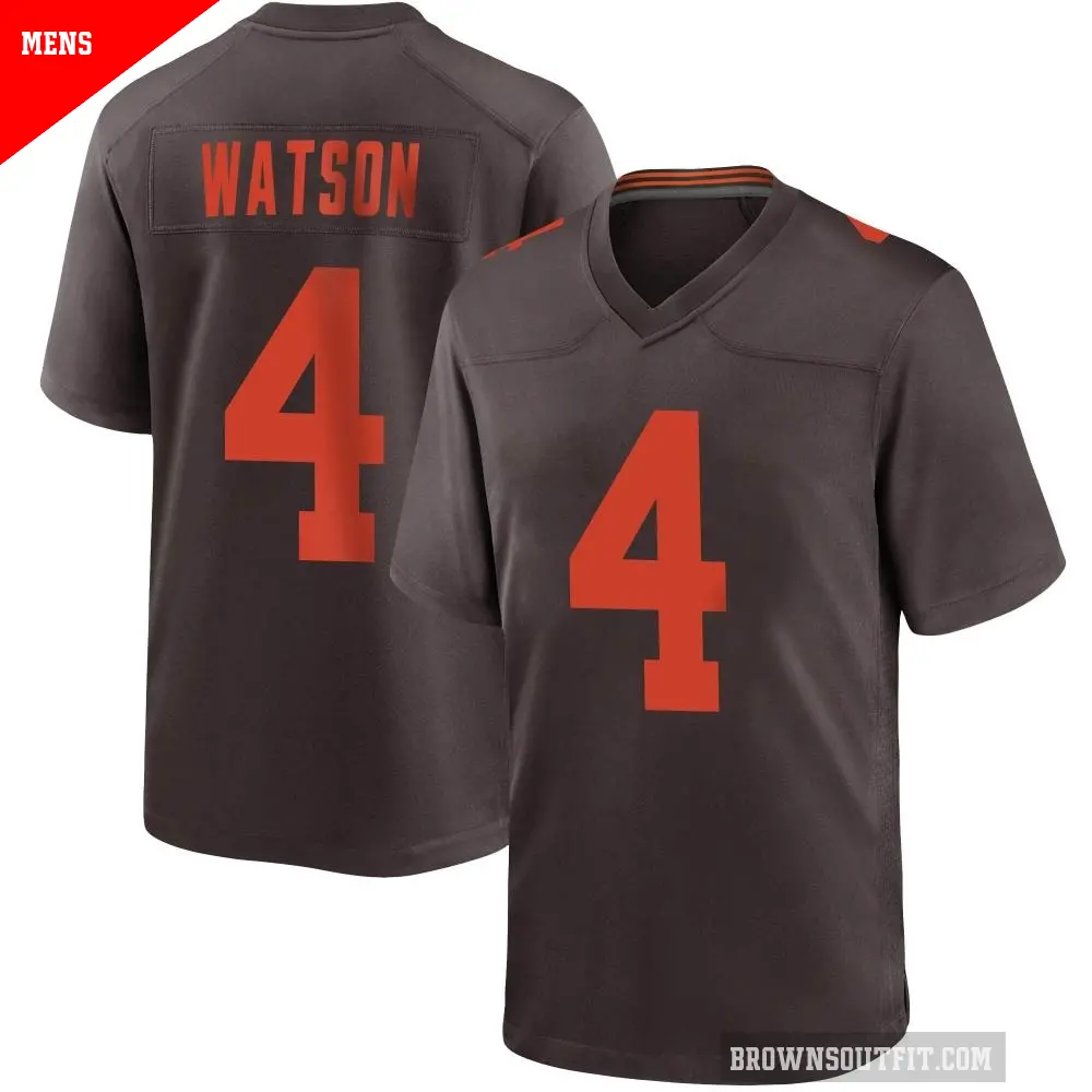 Men's Cleveland Browns ＃4 Deshaun Watson Brown Game Alternate Jersey