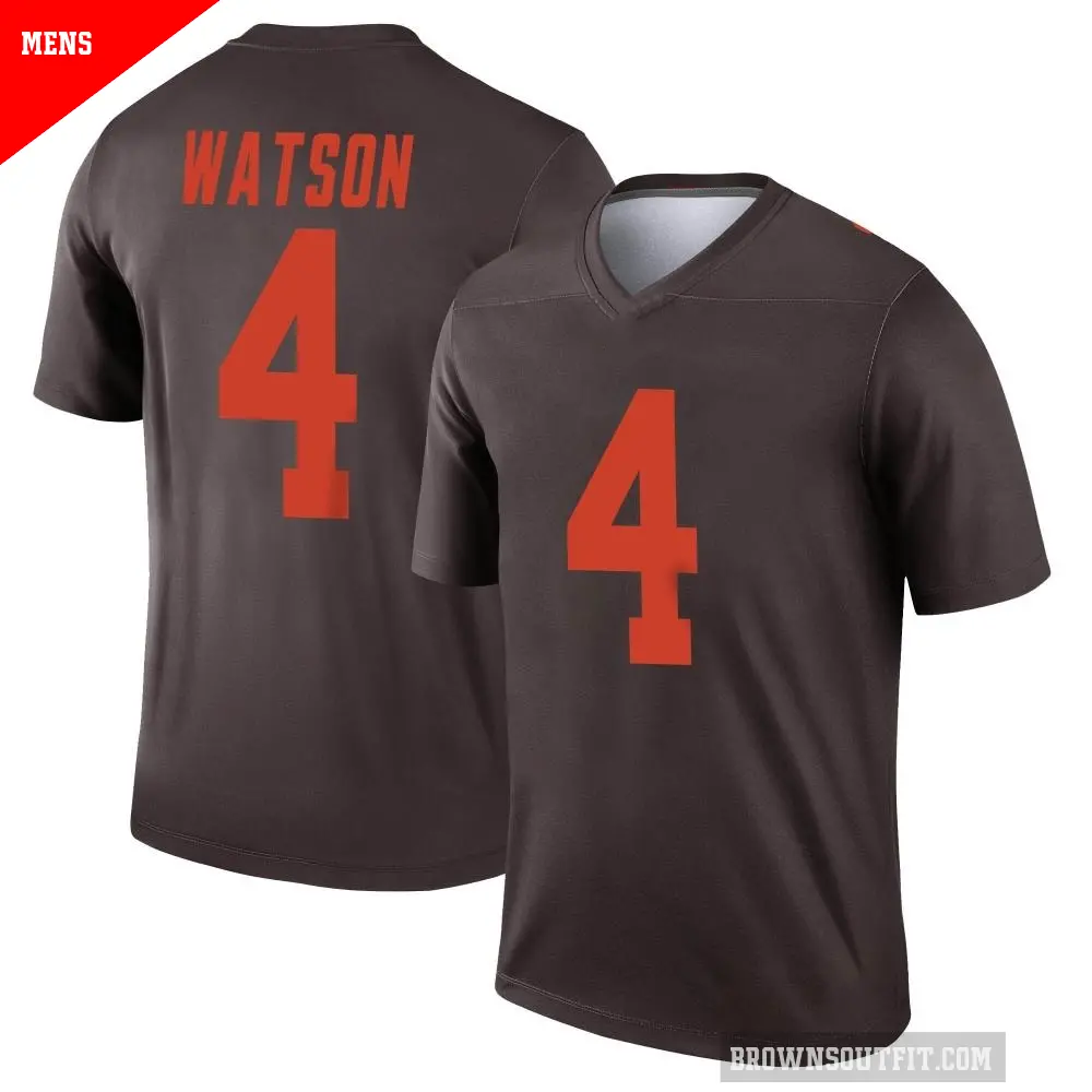 Men's Cleveland Browns ＃4 Deshaun Watson Brown Legend Alternate Jersey