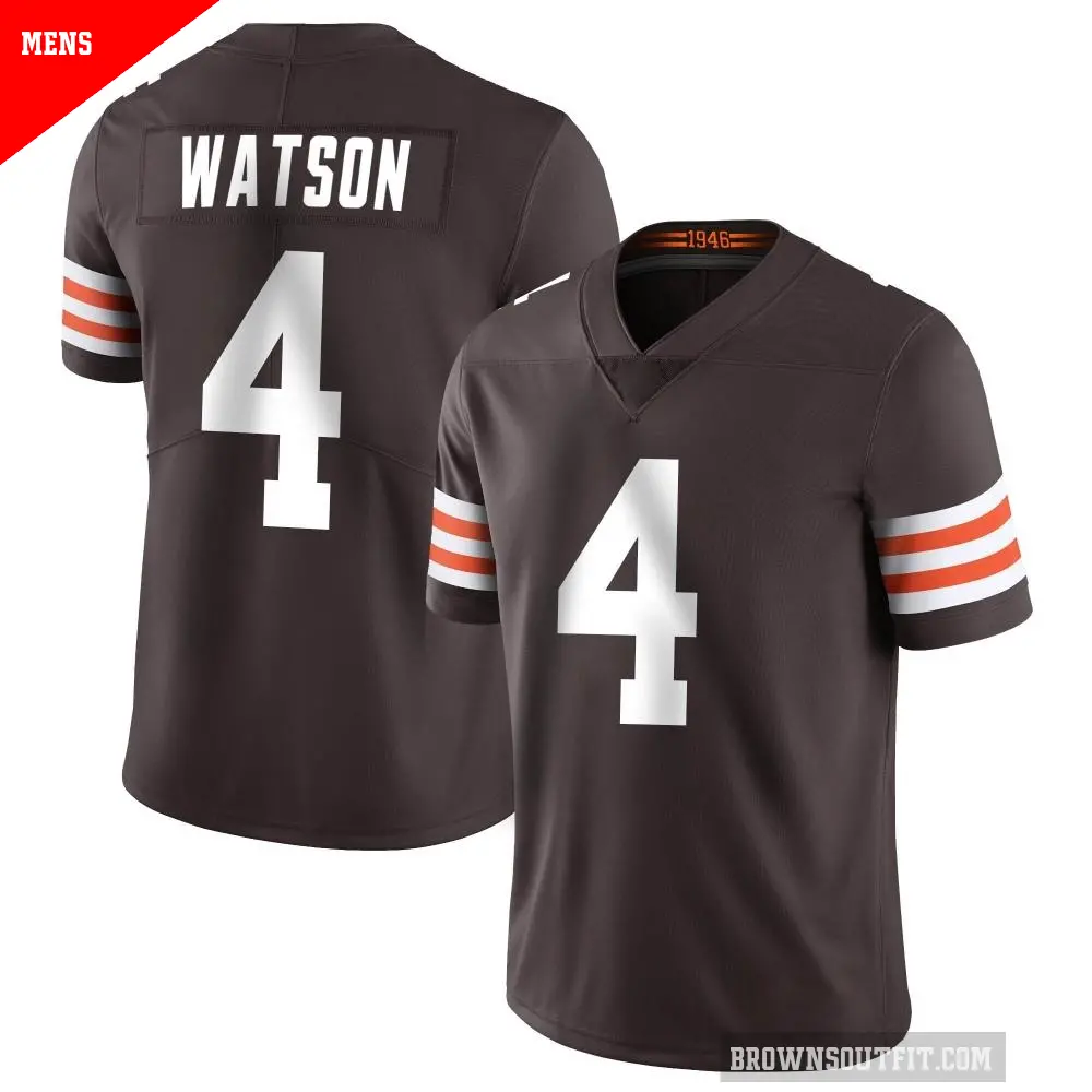 Men's Cleveland Browns ＃4 Deshaun Watson Brown Limited Team Color Vapor Untouchable Jersey