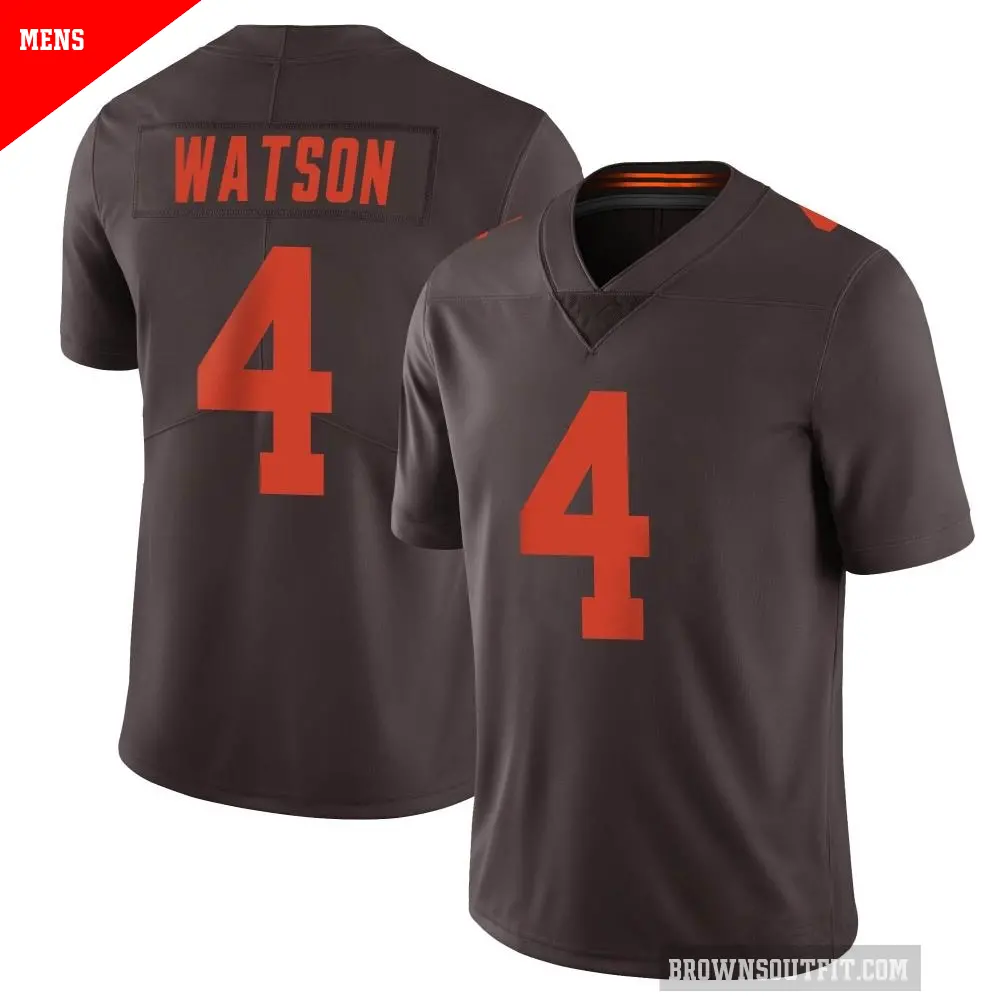 Men's Cleveland Browns ＃4 Deshaun Watson Brown Limited Vapor Alternate Jersey