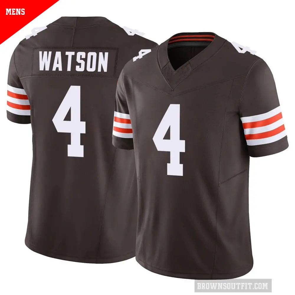 Men's Cleveland Browns ＃4 Deshaun Watson Brown Limited Vapor F.U.S.E. Jersey