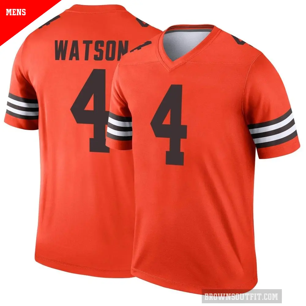 Men's Cleveland Browns ＃4 Deshaun Watson Orange Legend Inverted Jersey