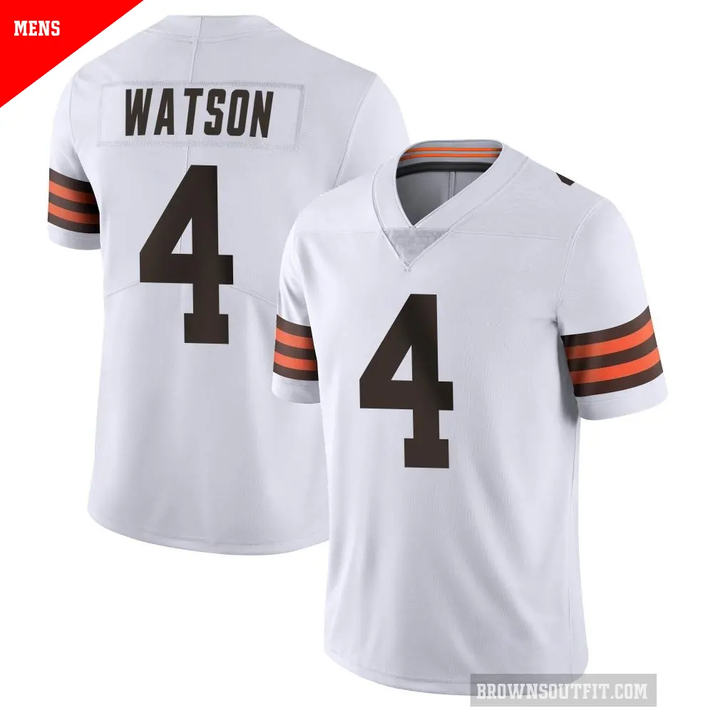 Men's Cleveland Browns ＃4 Deshaun Watson White Limited Vapor Untouchable Jersey