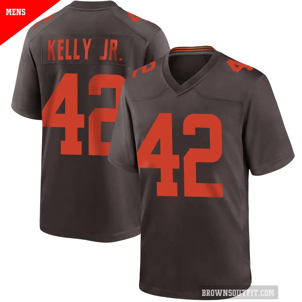 Men's Cleveland Browns ＃42 John Kelly Jr. Brown Game Alternate Jersey
