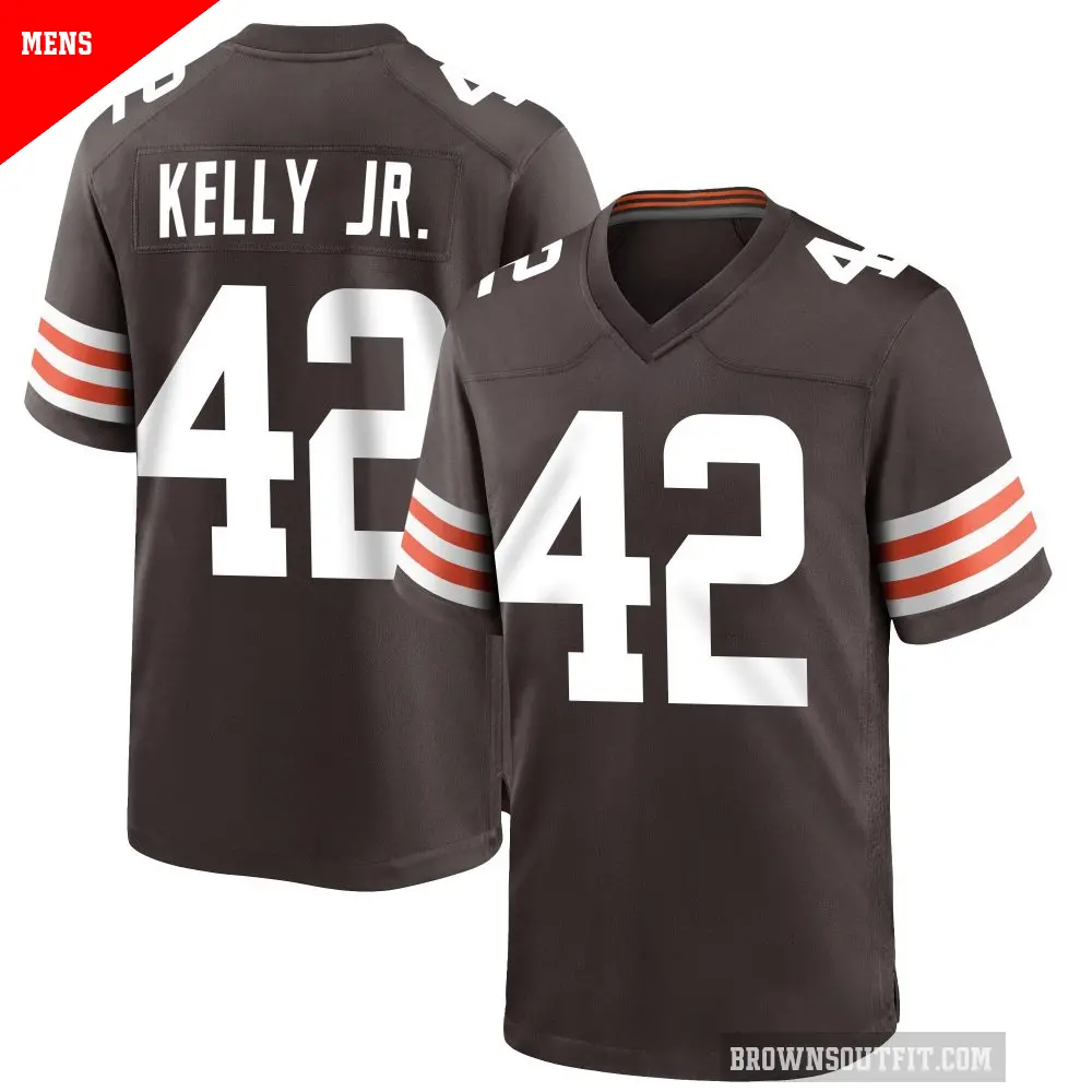 Men's Cleveland Browns ＃42 John Kelly Jr. Brown Game Team Color Jersey
