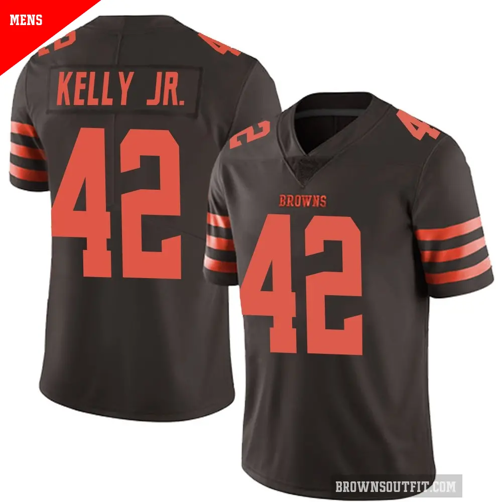 Men's Cleveland Browns ＃42 John Kelly Jr. Brown Limited Color Rush Jersey