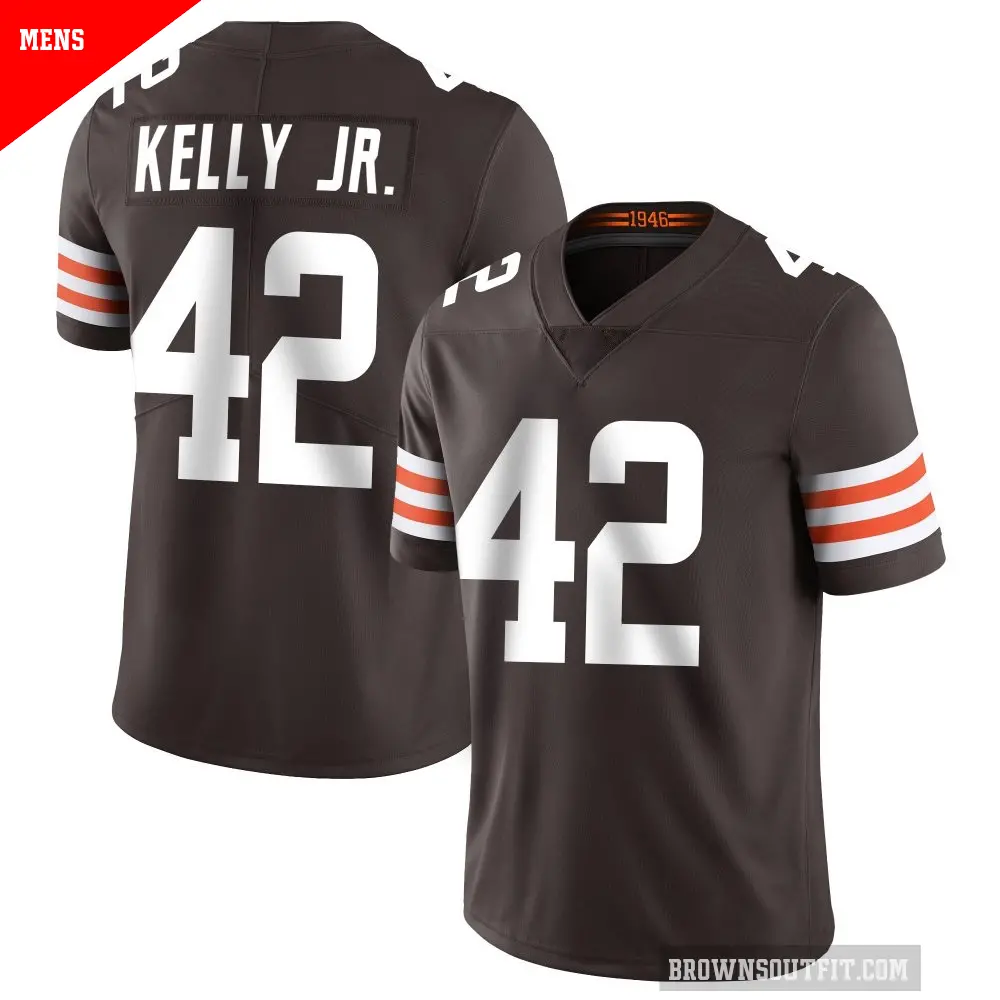 Men's Cleveland Browns ＃42 John Kelly Jr. Brown Limited Team Color Vapor Untouchable Jersey