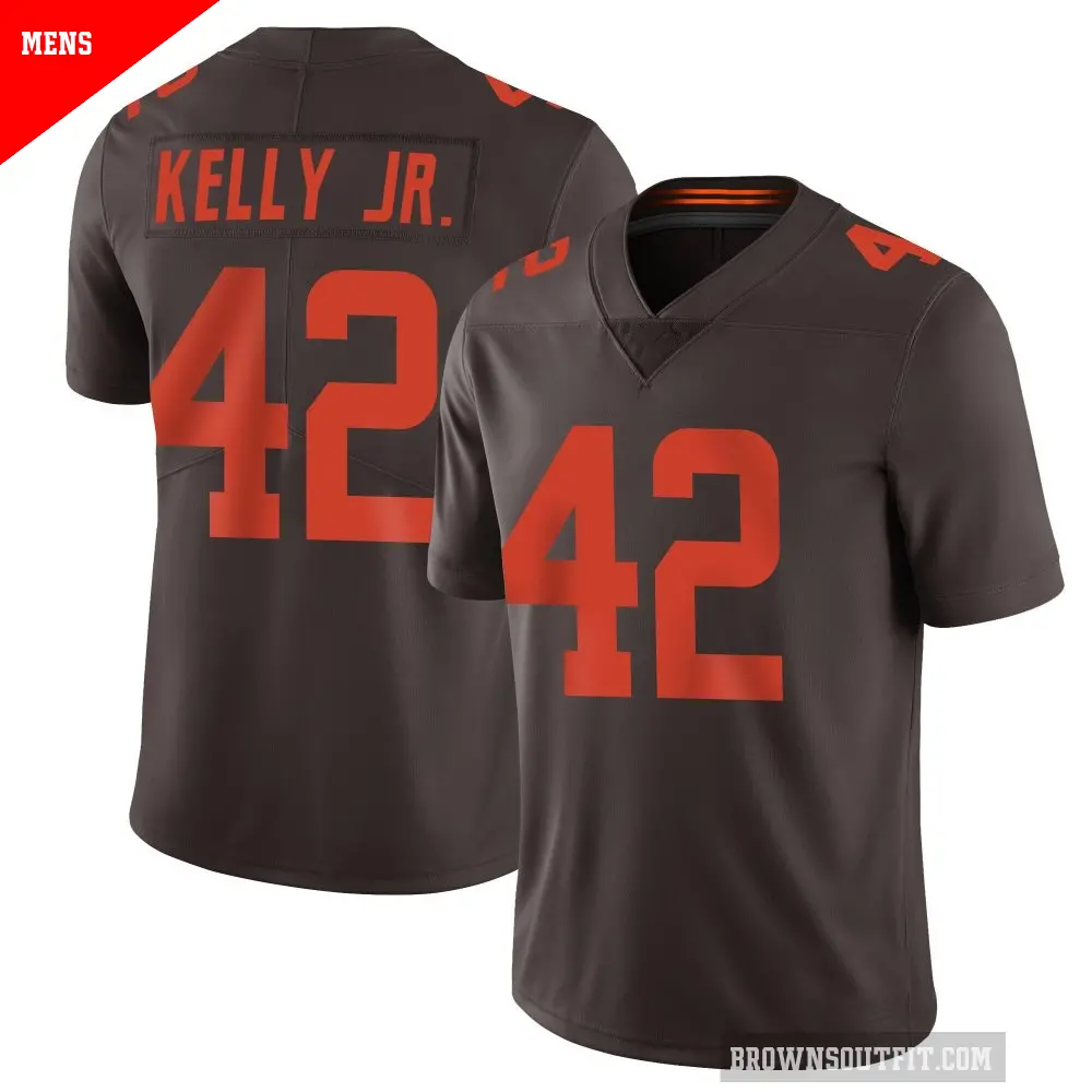 Men's Cleveland Browns ＃42 John Kelly Jr. Brown Limited Vapor Alternate Jersey
