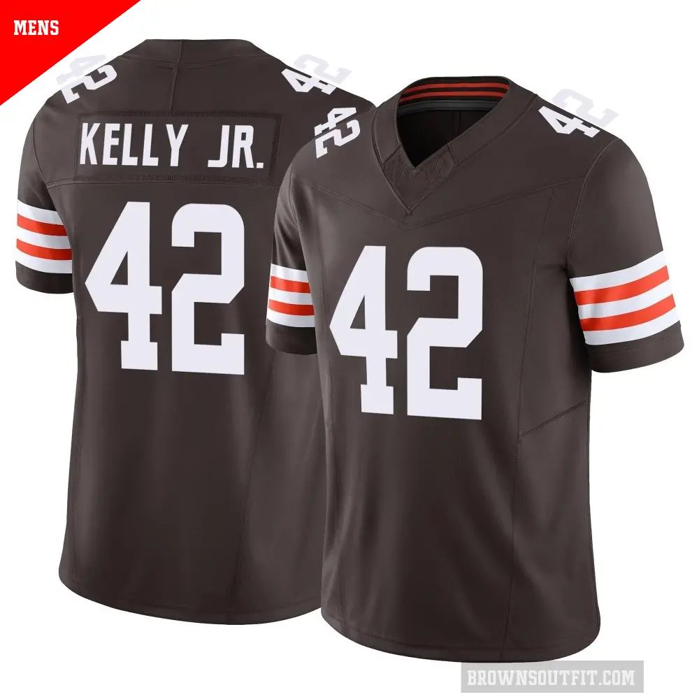 Men's Cleveland Browns ＃42 John Kelly Jr. Brown Limited Vapor F.U.S.E. Jersey