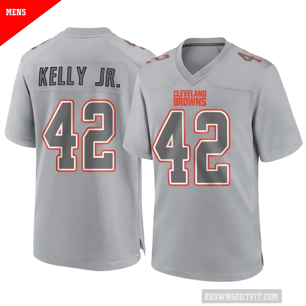Men's Cleveland Browns ＃42 John Kelly Jr. Gray Game Atmosphere Fashion Jersey
