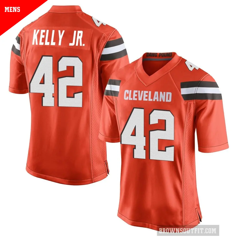 Men's Cleveland Browns ＃42 John Kelly Jr. Orange Game Alternate Jersey