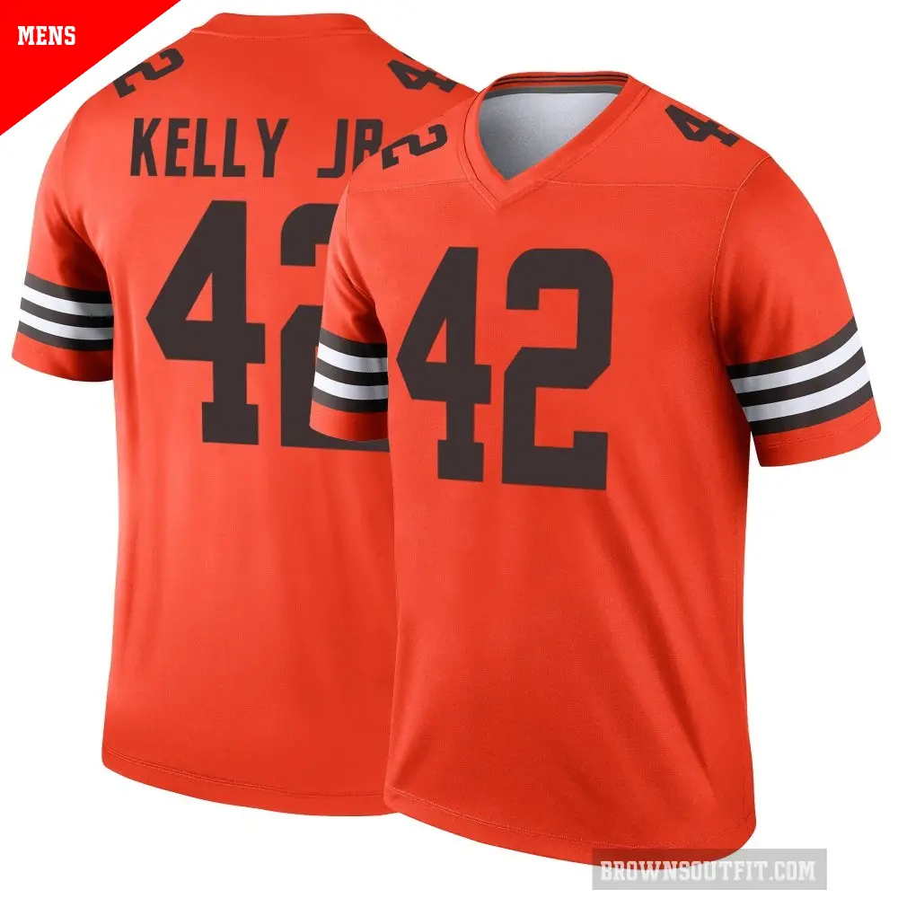 Men's Cleveland Browns ＃42 John Kelly Jr. Orange Legend Inverted Jersey