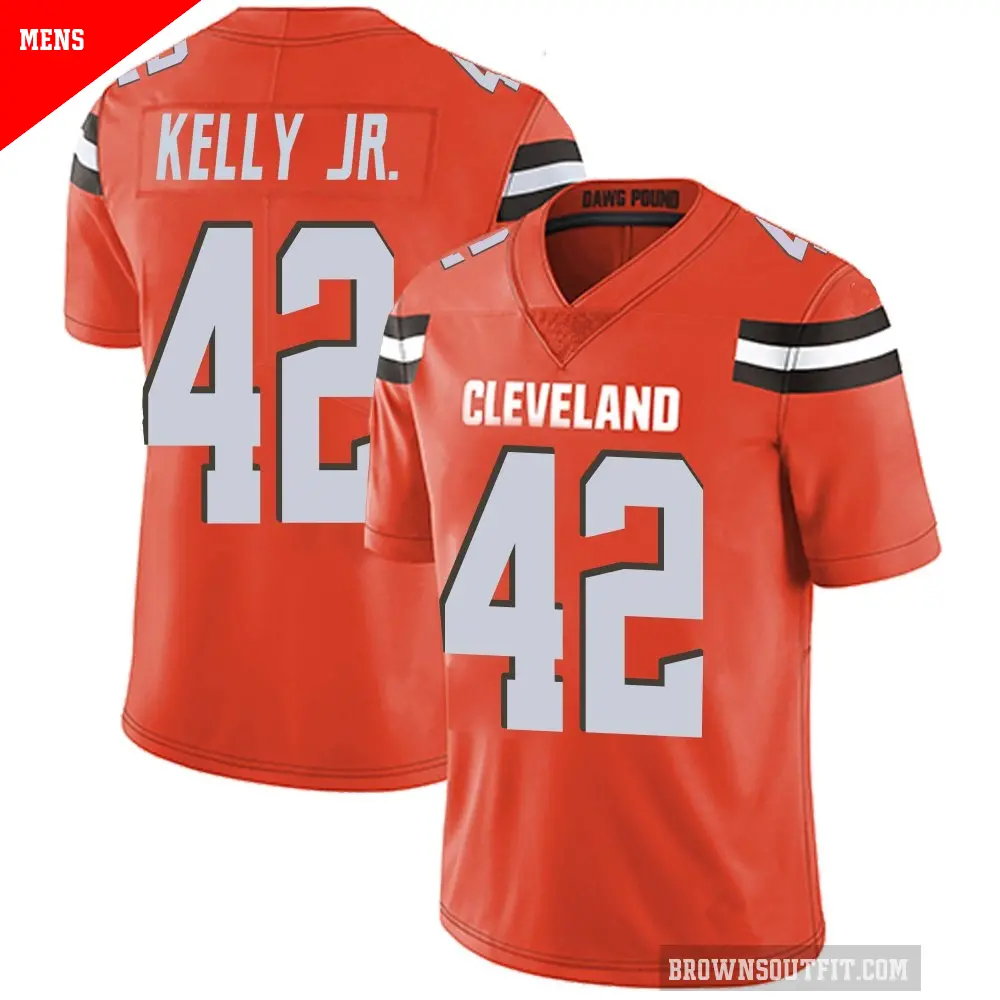 Men's Cleveland Browns ＃42 John Kelly Jr. Orange Limited Alternate Vapor Untouchable Jersey
