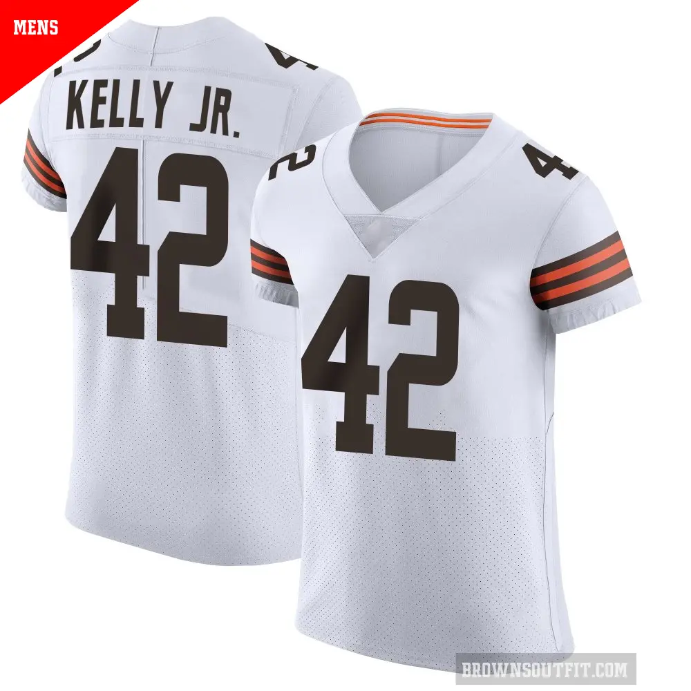 Men's Cleveland Browns ＃42 John Kelly Jr. White Elite Vapor Jersey