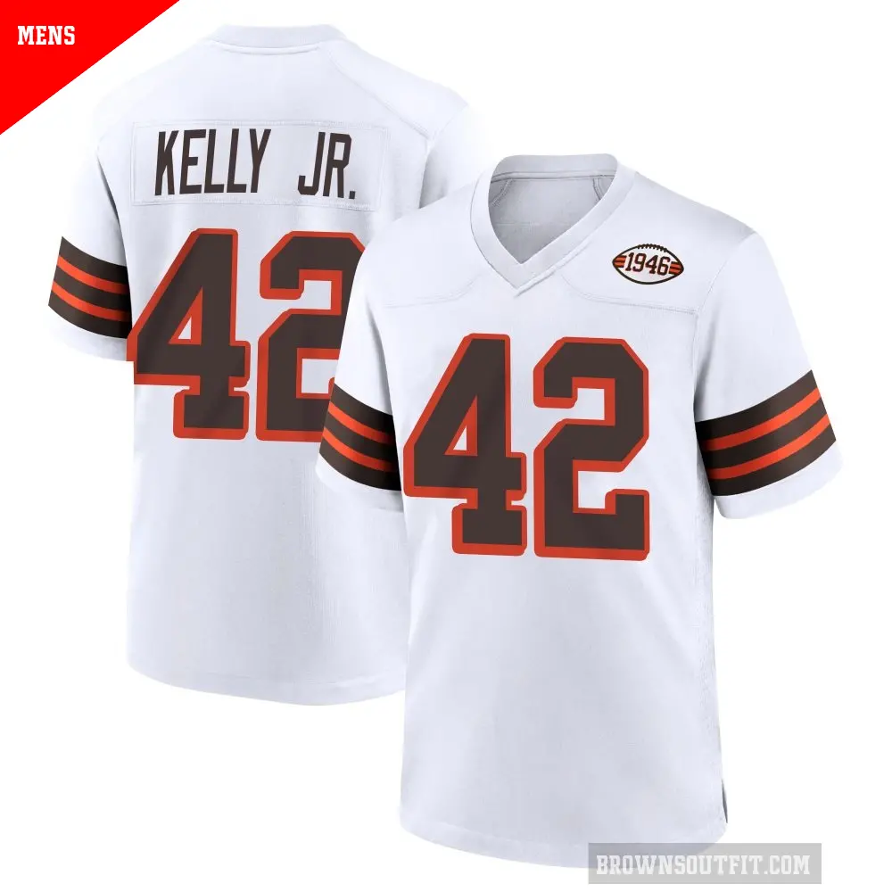 Men's Cleveland Browns ＃42 John Kelly Jr. White Game 1946 Collection Alternate Jersey