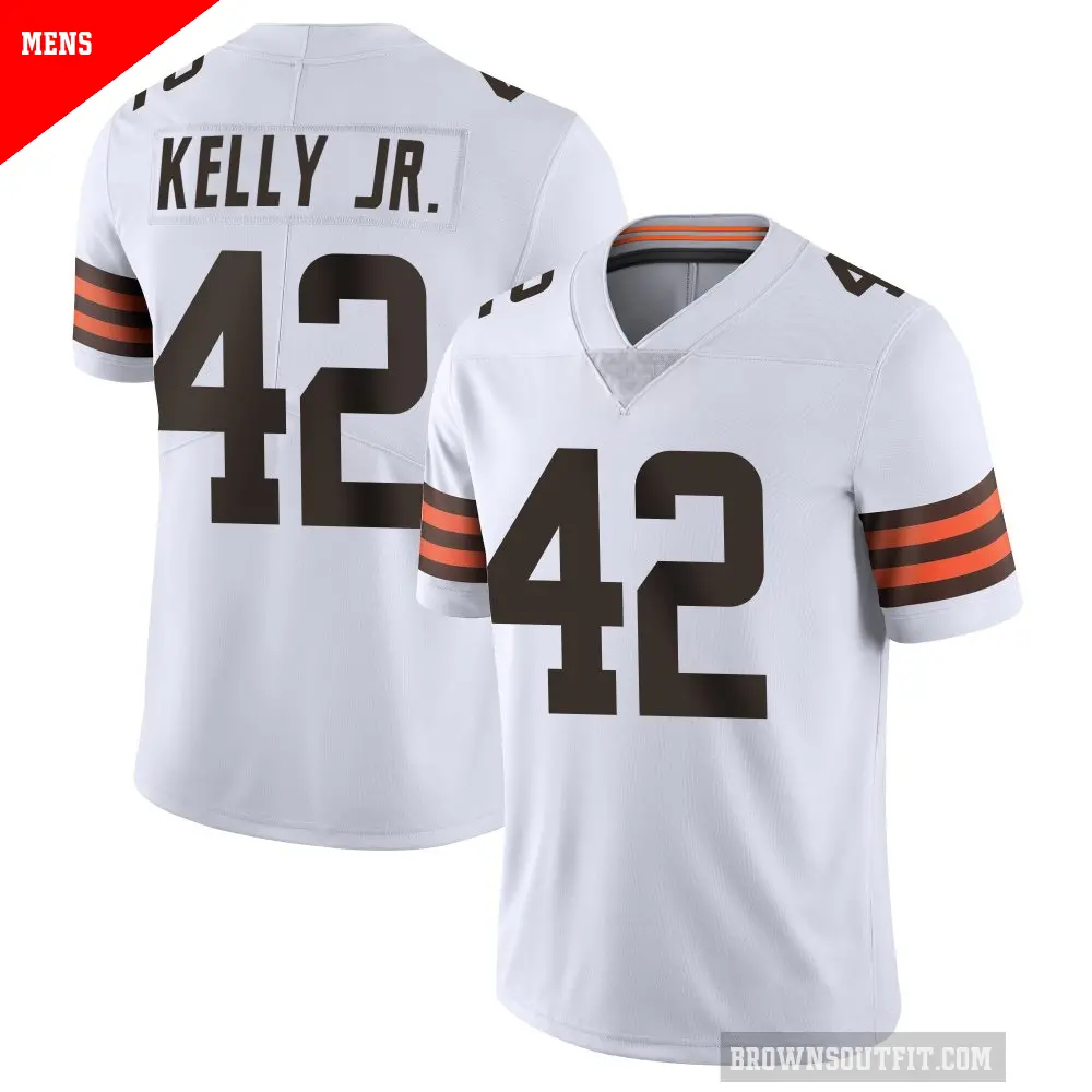 Men's Cleveland Browns ＃42 John Kelly Jr. White Limited Vapor Untouchable Jersey