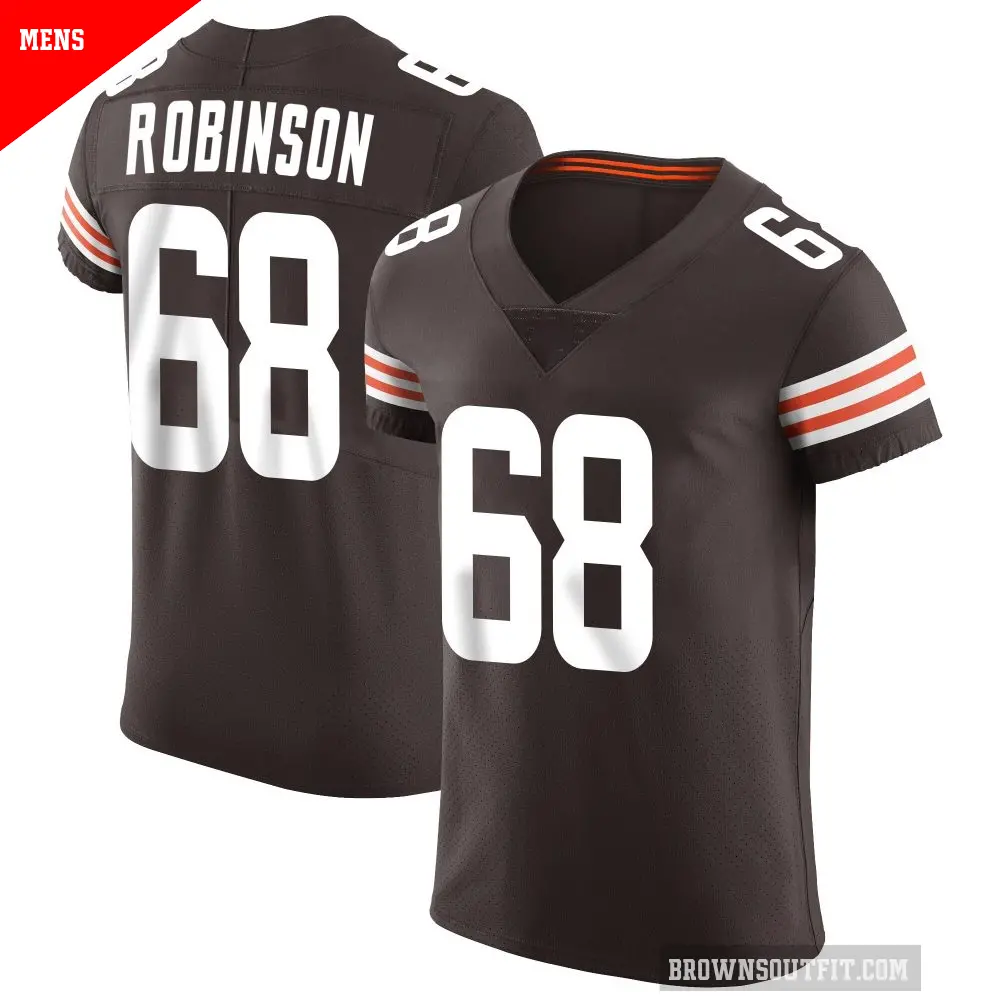 Men's Cleveland Browns ＃68 Cam Robinson Brown Elite Vapor Jersey