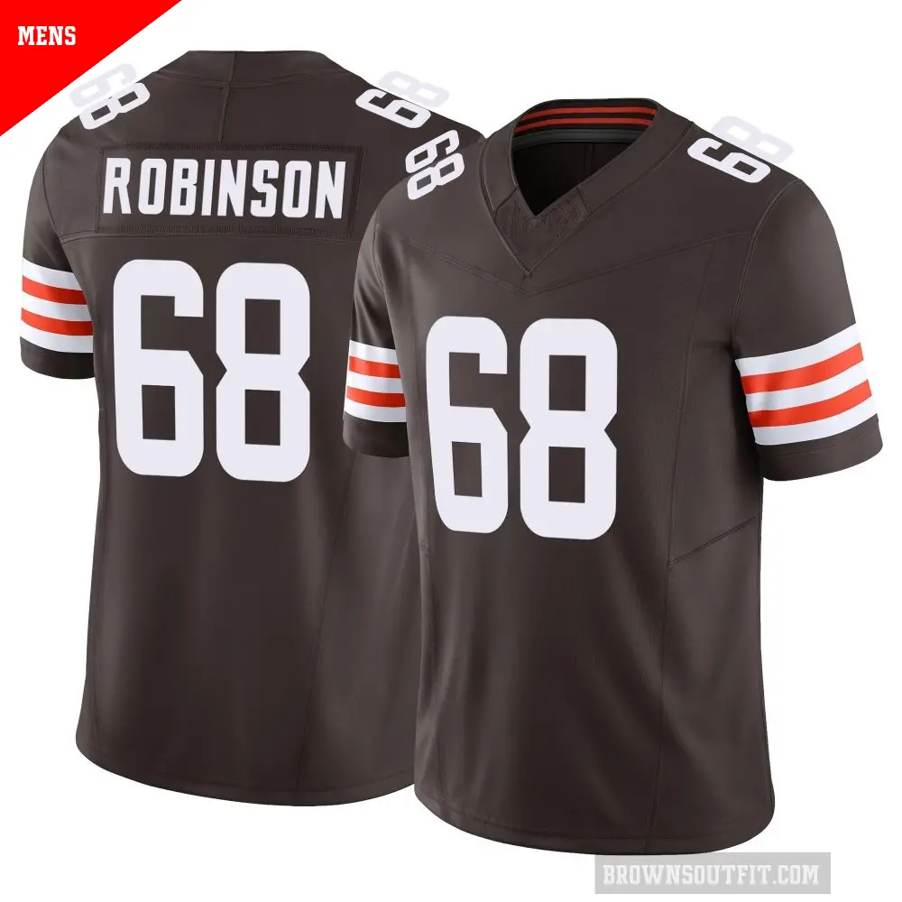 Men's Cleveland Browns ＃68 Cam Robinson Brown Limited Vapor F.U.S.E. Jersey