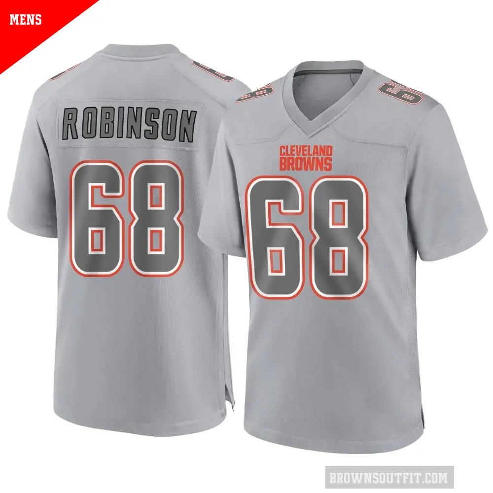 Men's Cleveland Browns ＃68 Cam Robinson Gray Game Atmosphere Fashion Jersey