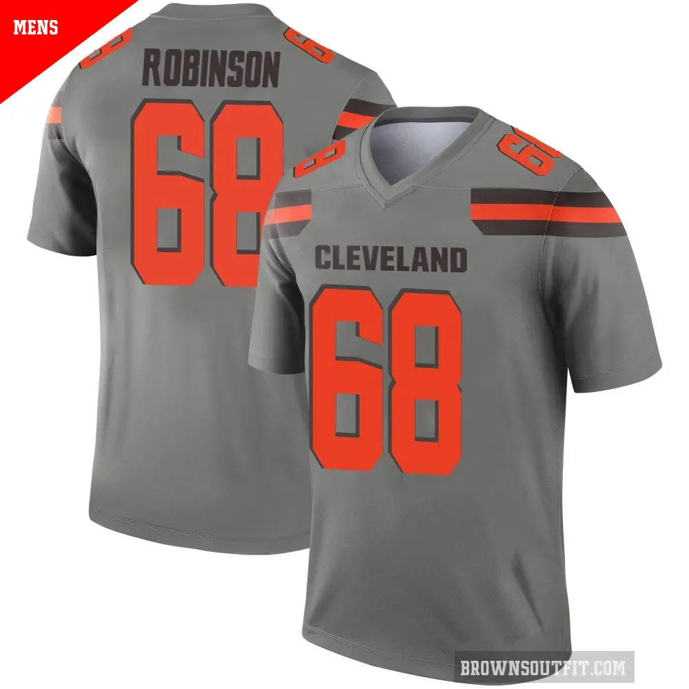 Men's Cleveland Browns ＃68 Cam Robinson Legend Inverted Silver Jersey