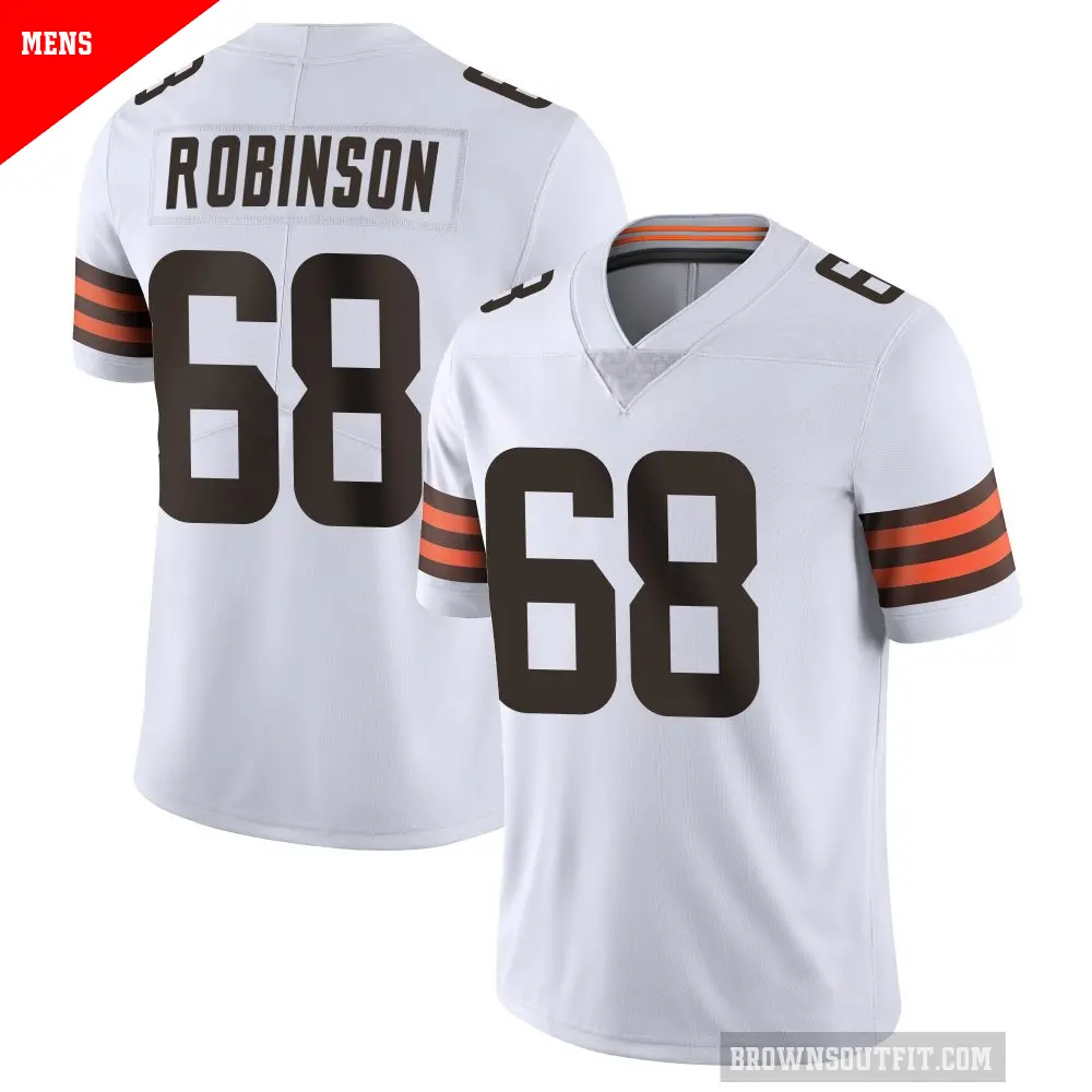 Men's Cleveland Browns ＃68 Cam Robinson White Limited Vapor Untouchable Jersey
