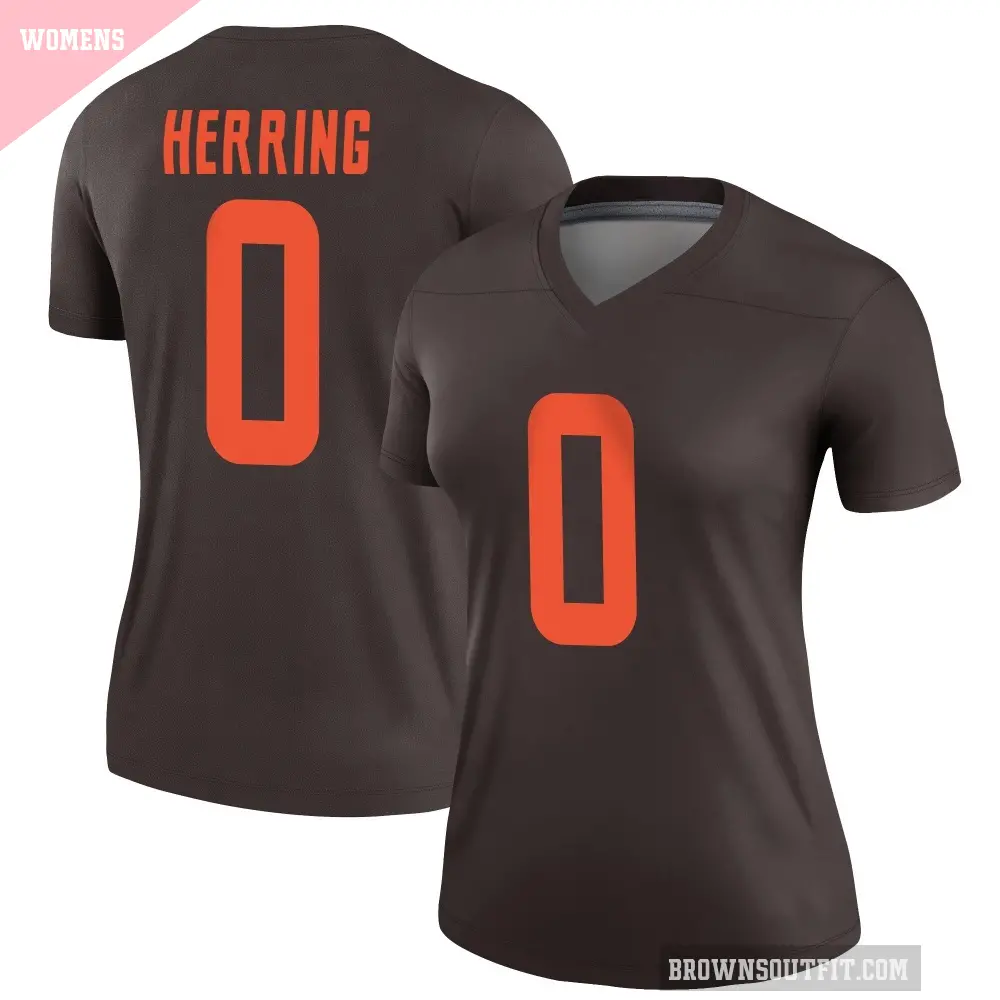 Women's Cleveland Browns ＃0 Tyron Herring Brown Legend Alternate Jersey