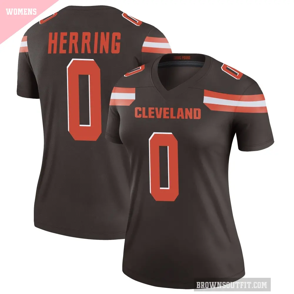 Women's Cleveland Browns ＃0 Tyron Herring Brown Legend Jersey