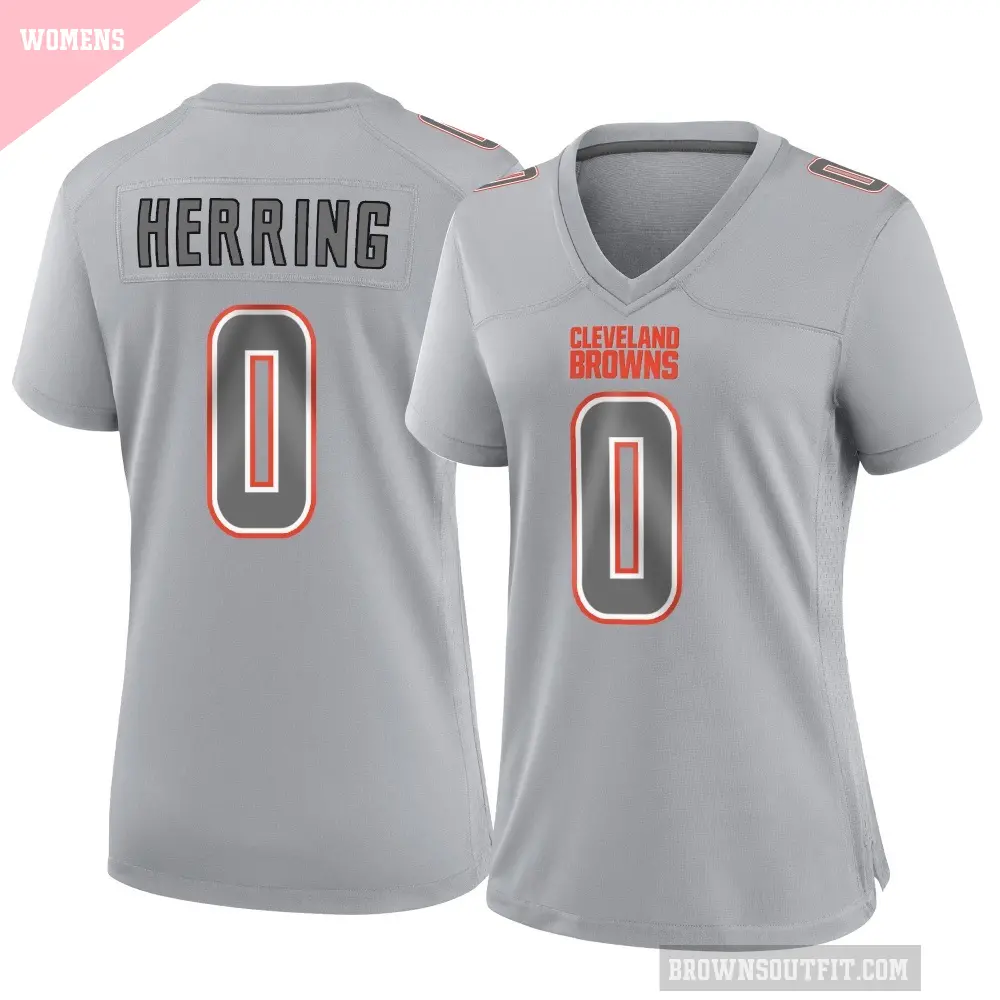 Women's Cleveland Browns ＃0 Tyron Herring Gray Game Atmosphere Fashion Jersey