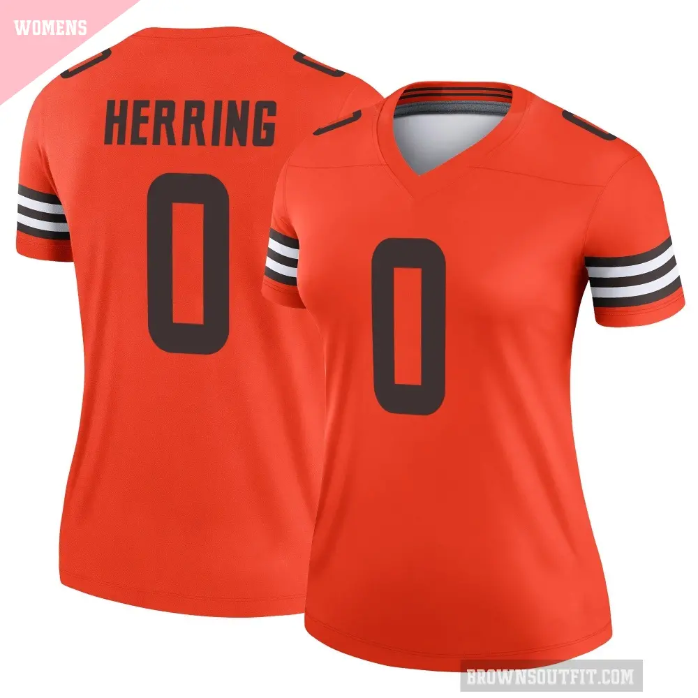 Women's Cleveland Browns ＃0 Tyron Herring Orange Legend Inverted Jersey