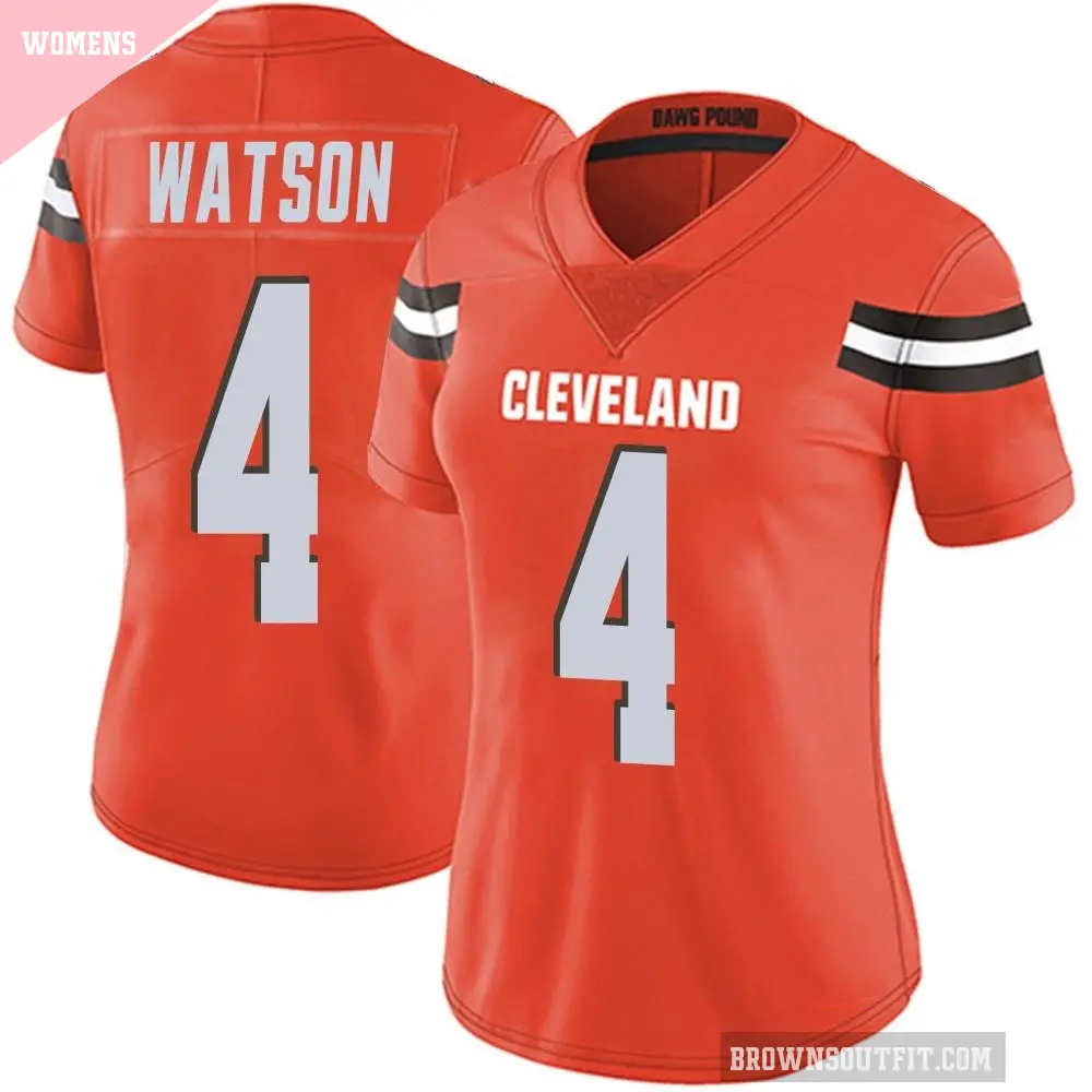 Women's Cleveland Browns ＃4 Deshaun Watson Orange Limited Alternate Vapor Untouchable Jersey