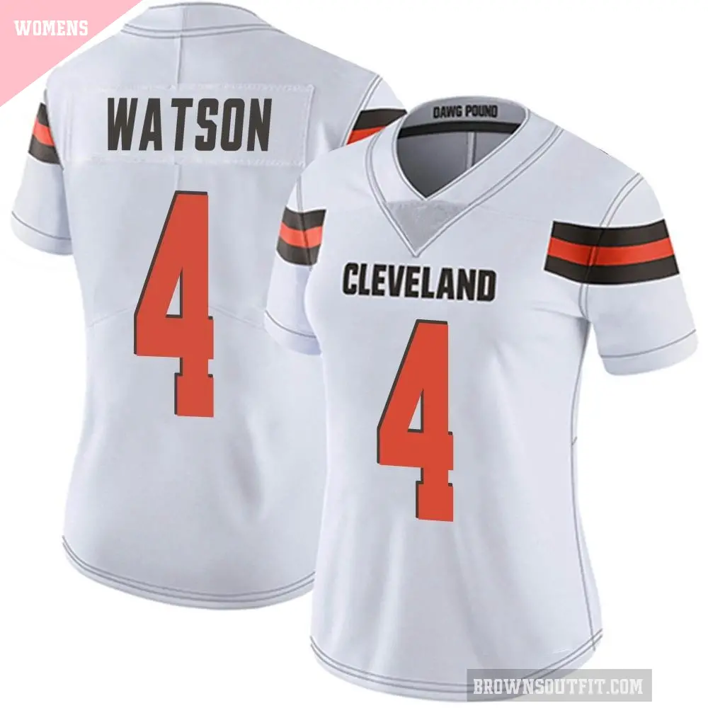 Women's Cleveland Browns ＃4 Deshaun Watson White Limited Vapor Untouchable Jersey