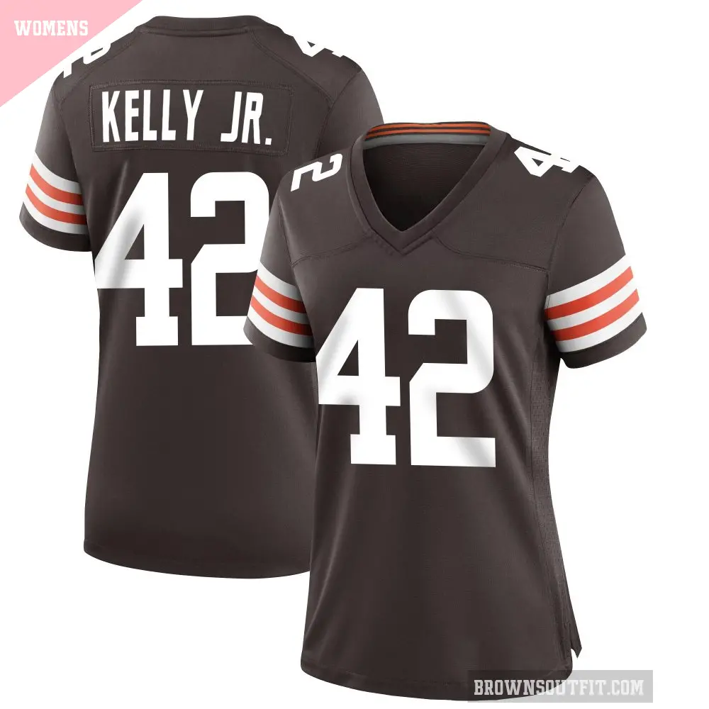 Women's Cleveland Browns ＃42 John Kelly Jr. Brown Game Team Color Jersey