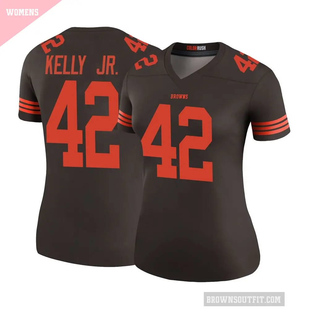 Women's Cleveland Browns ＃42 John Kelly Jr. Brown Legend Color Rush Jersey