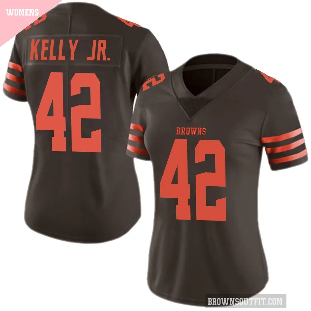 Women's Cleveland Browns ＃42 John Kelly Jr. Brown Limited Color Rush Jersey
