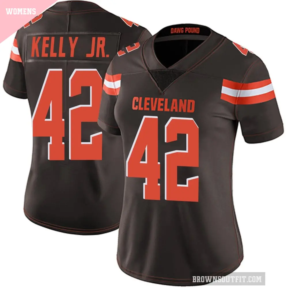 Women's Cleveland Browns ＃42 John Kelly Jr. Brown Limited Team Color Vapor Untouchable Jersey