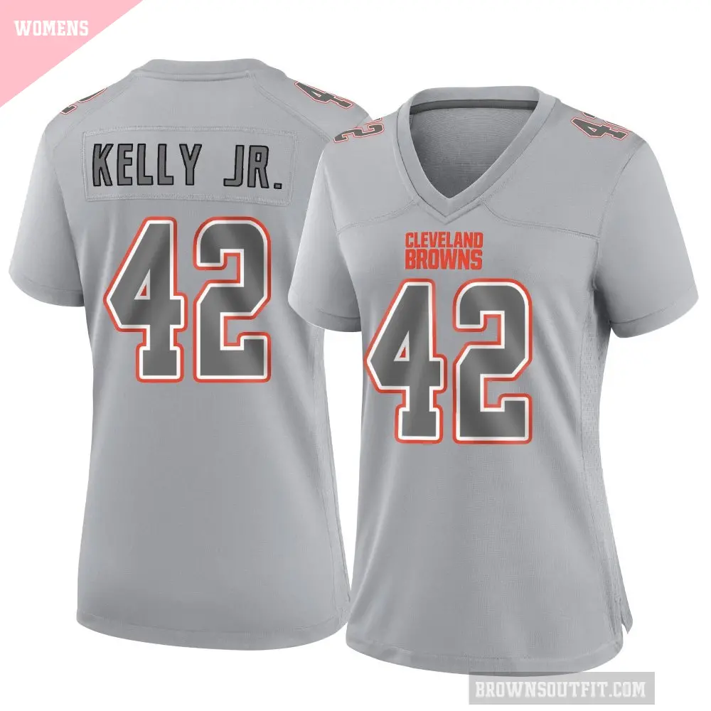 Women's Cleveland Browns ＃42 John Kelly Jr. Gray Game Atmosphere Fashion Jersey