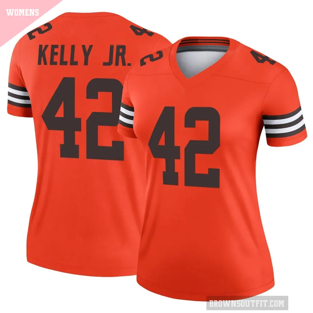 Women's Cleveland Browns ＃42 John Kelly Jr. Orange Legend Inverted Jersey