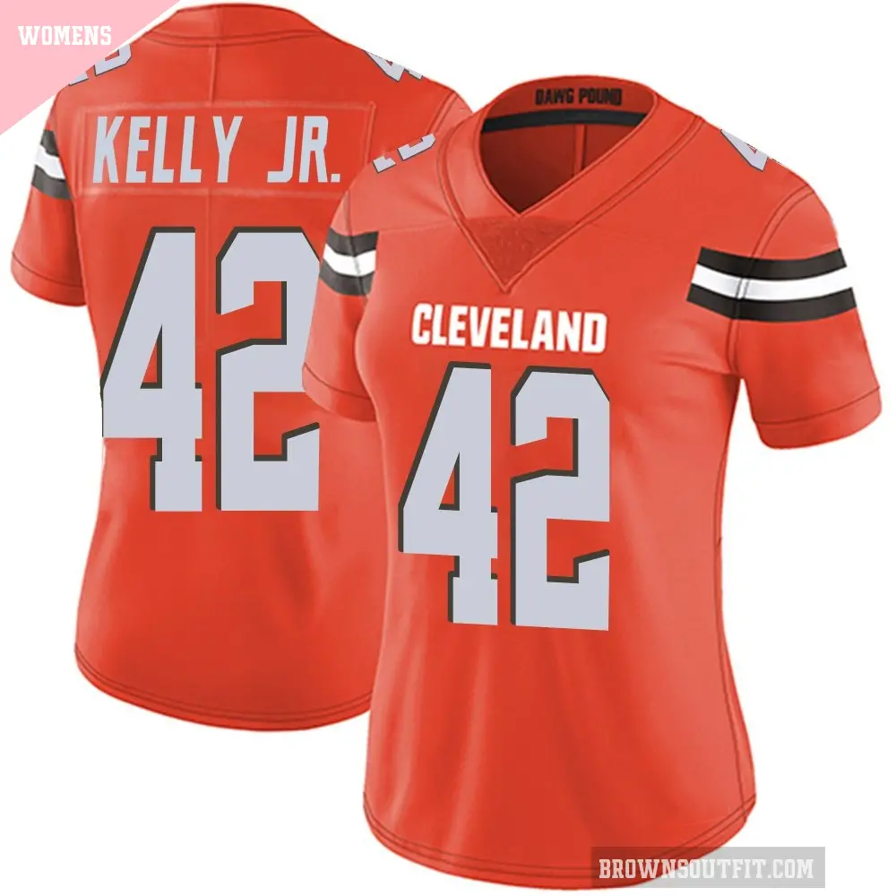 Women's Cleveland Browns ＃42 John Kelly Jr. Orange Limited Alternate Vapor Untouchable Jersey