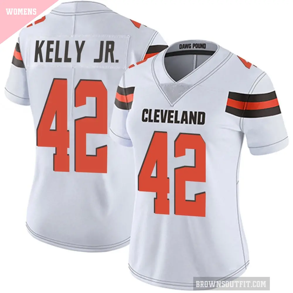 Women's Cleveland Browns ＃42 John Kelly Jr. White Limited Vapor Untouchable Jersey