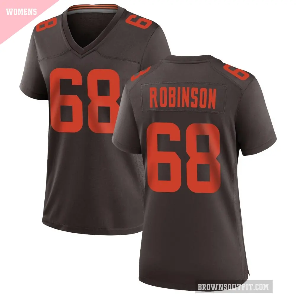 Women's Cleveland Browns ＃68 Cam Robinson Brown Game Alternate Jersey