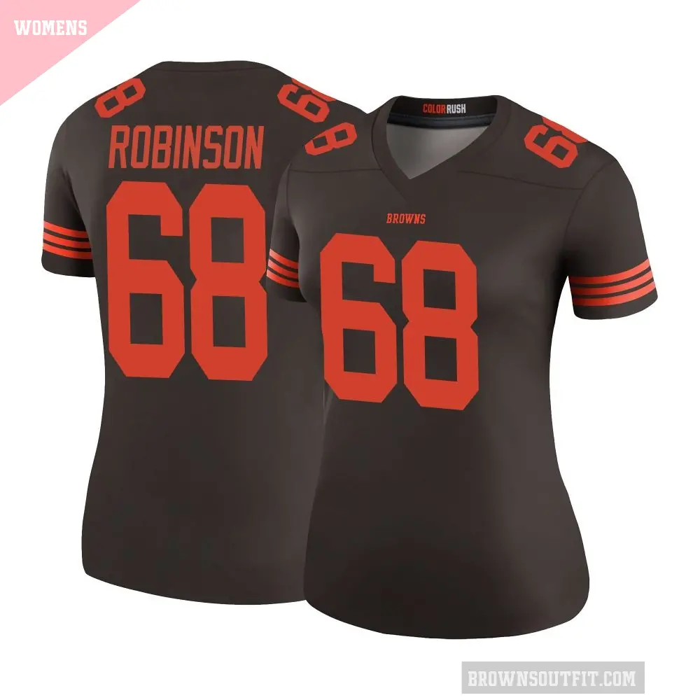 Women's Cleveland Browns ＃68 Cam Robinson Brown Legend Color Rush Jersey