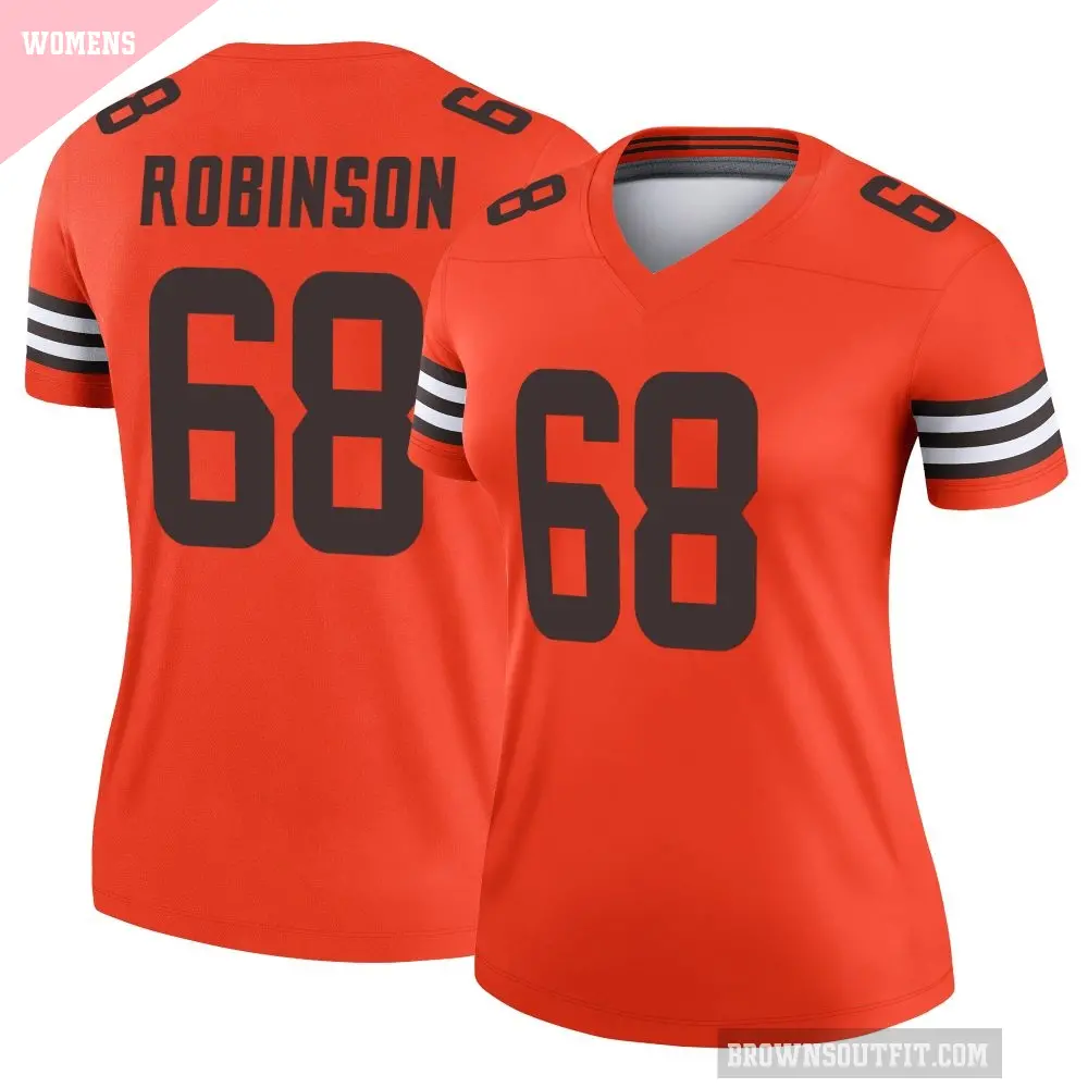 Women's Cleveland Browns ＃68 Cam Robinson Orange Legend Inverted Jersey