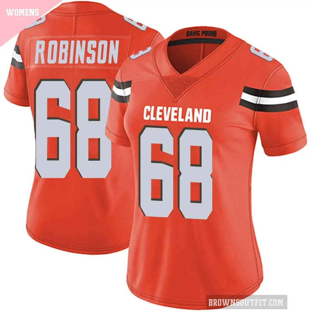 Women's Cleveland Browns ＃68 Cam Robinson Orange Limited Alternate Vapor Untouchable Jersey