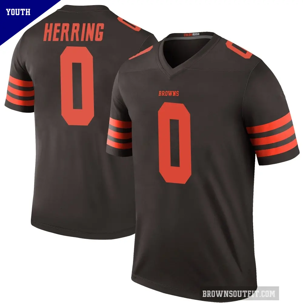 Youth Cleveland Browns ＃0 Tyron Herring Brown Legend Color Rush Jersey
